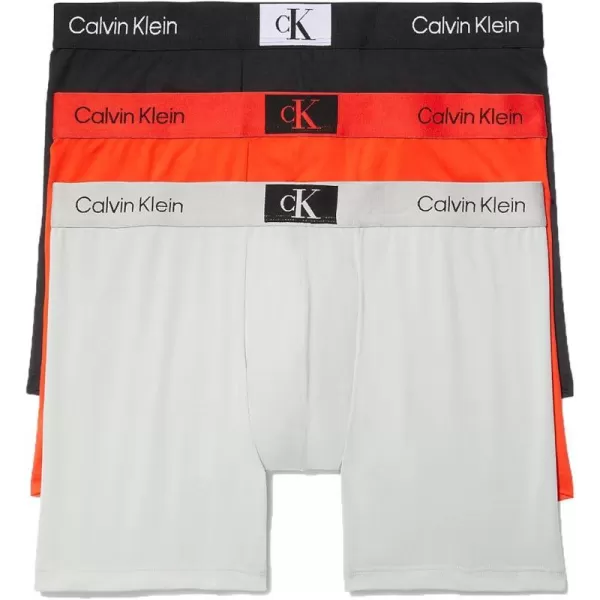 Calvin Klein Underwear Mens Boxer Briefs 3 PackBlackAuthentic GreyHazard