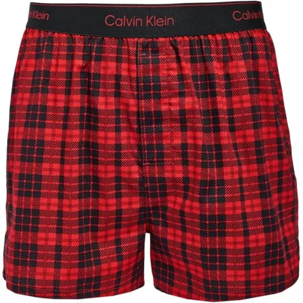 Calvin Klein Underwear Mens Modern Cotton Boxer SlimScotch Plaid Charcoal