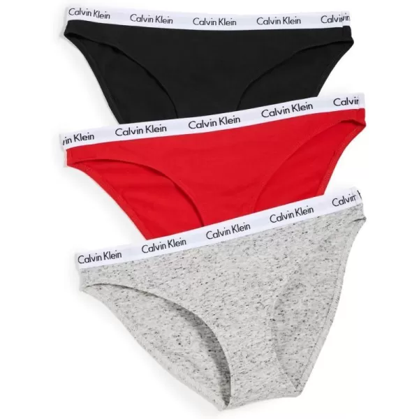 Calvin Klein Underwear Womens Carousel Bikini 3 PackBlackSpeckle HeatherRouge