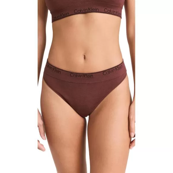 Calvin Klein Underwear Womens Modern Cotton Naturals ThongRum Raisin