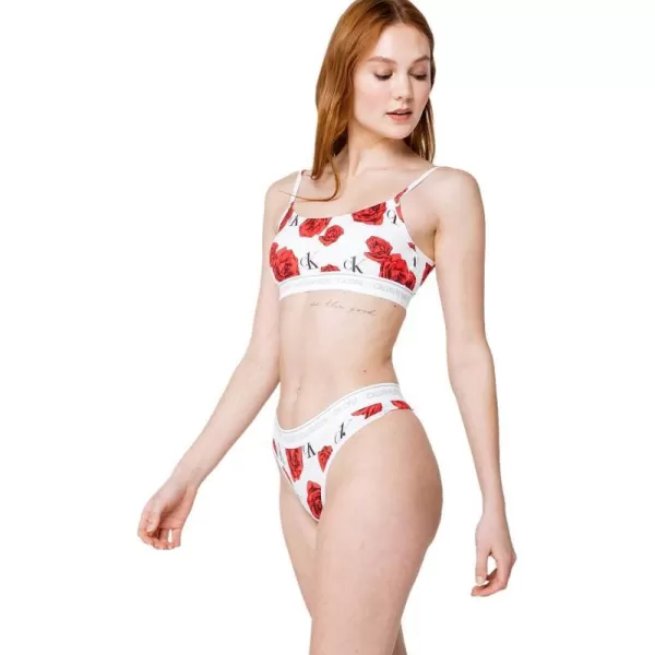 Calvin Klein Womens Ck One Cotton Thong PantyCharming Roses Print