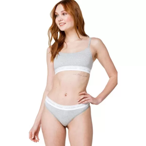 Calvin Klein Womens Ck One Cotton Thong PantyGrey Heather