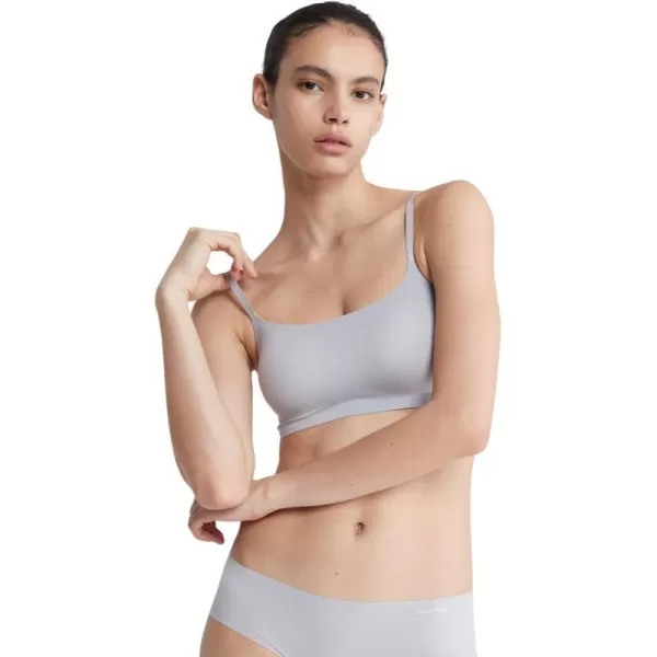 Calvin Klein Womens Invisibles Comfort Seamless Adjustable Skinny Strap Bralette BraDapple Gray