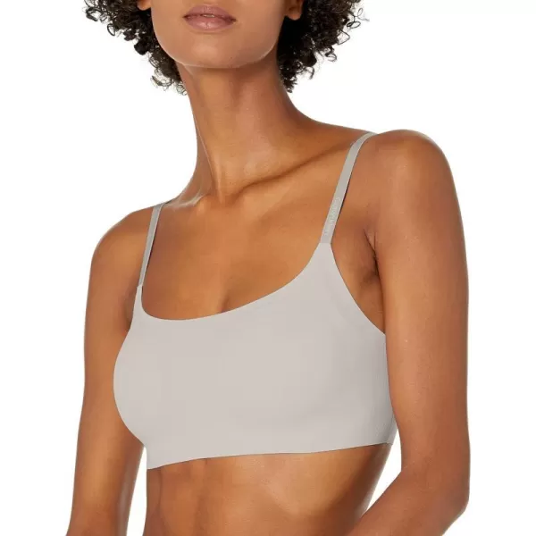 Calvin Klein Womens Invisibles Comfort Seamless Adjustable Skinny Strap Bralette BraOcean Storm