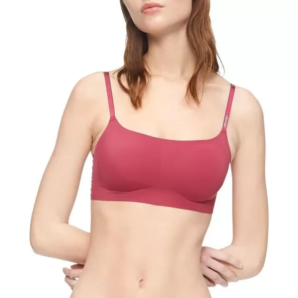 Calvin Klein Womens Invisibles Comfort Seamless Adjustable Skinny Strap Bralette BraRebellious