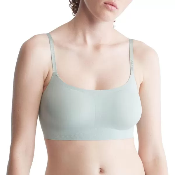 Calvin Klein Womens Invisibles Comfort Seamless Adjustable Skinny Strap Bralette BraSage Meadow