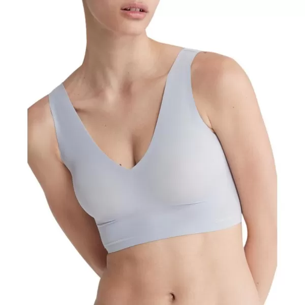 Calvin Klein Womens Invisibles Comfort Seamless Lightly Lined V Neck Bralette BraDapple Gray