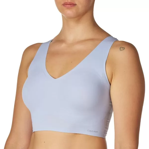 Calvin Klein Womens Invisibles Comfort Seamless Lightly Lined V Neck Bralette BraDusty Periwinkle