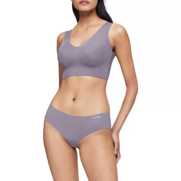 Calvin Klein Womens Invisibles Comfort Seamless Lightly Lined V Neck Bralette BraPurple Haze