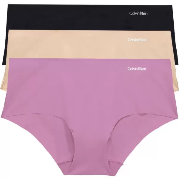 Calvin Klein Womens Invisibles Hipster Multipack PantyIris OrchidCedarBlack