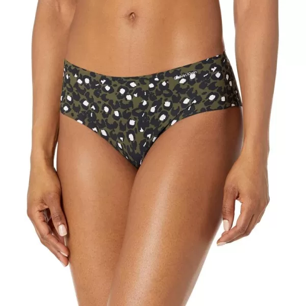 Calvin Klein Womens Invisibles Hipster PantySunday Leopard Fatigue