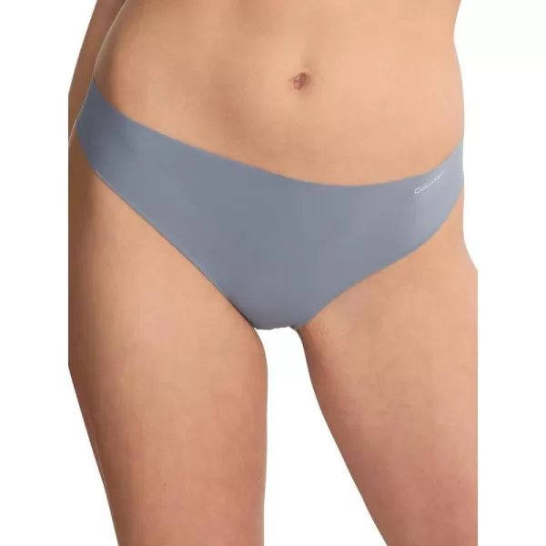 Calvin Klein Womens Invisibles Seamless Thong PantyFlint Stone