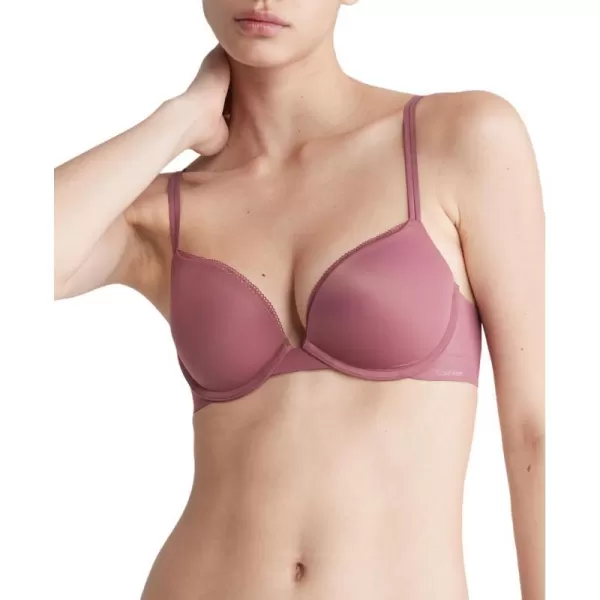 Calvin Klein Womens Liquid Touch Push Up Plunge BraCrushed Berry