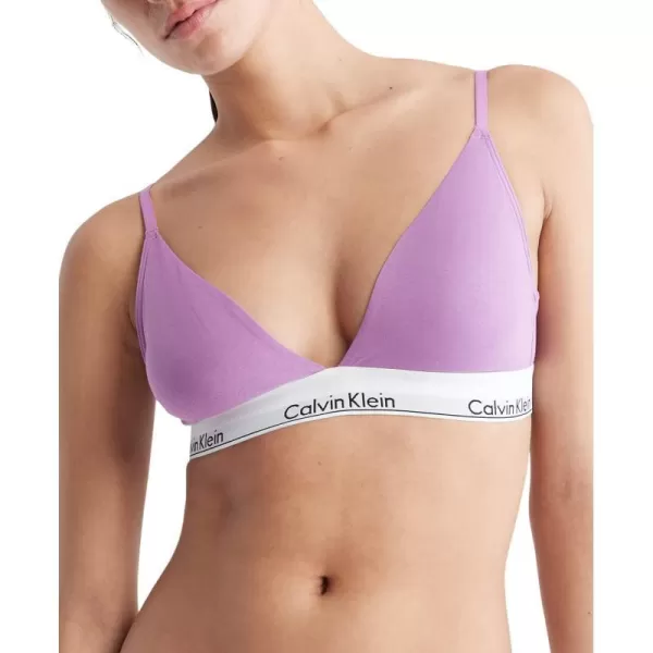 Calvin Klein Womens Modern Cotton Lightly Lined Triangle Wireless BraletteIris Orchid