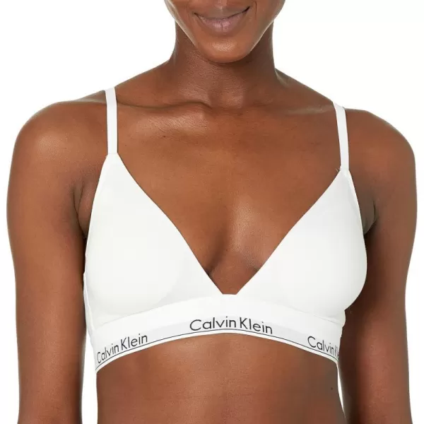 Calvin Klein Womens Modern Cotton Lightly Lined Triangle Wireless BraletteWhite