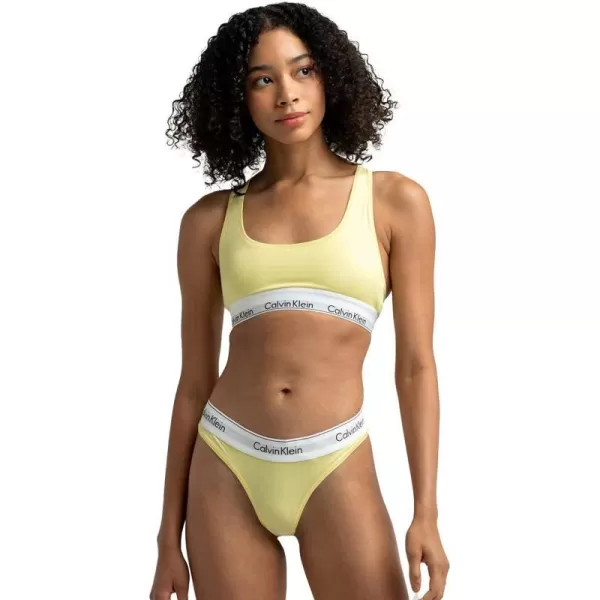 Calvin Klein Womens Modern Cotton Stretch Thong PantiesPop Yellow