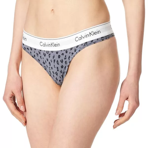 Calvin Klein Womens Modern Cotton Stretch Thong PantiesSavannah Cheetahpewter