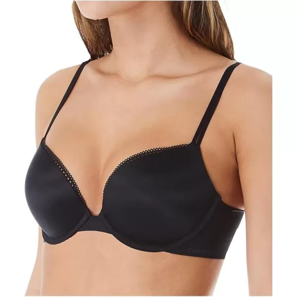 Calvin Klein Womens Sensual Touch Push Up Plunge BraBlack001