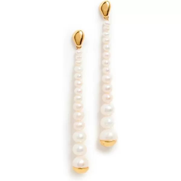 Chan Luu Womens Pearl Linear Drop EarringsWhite Pearl