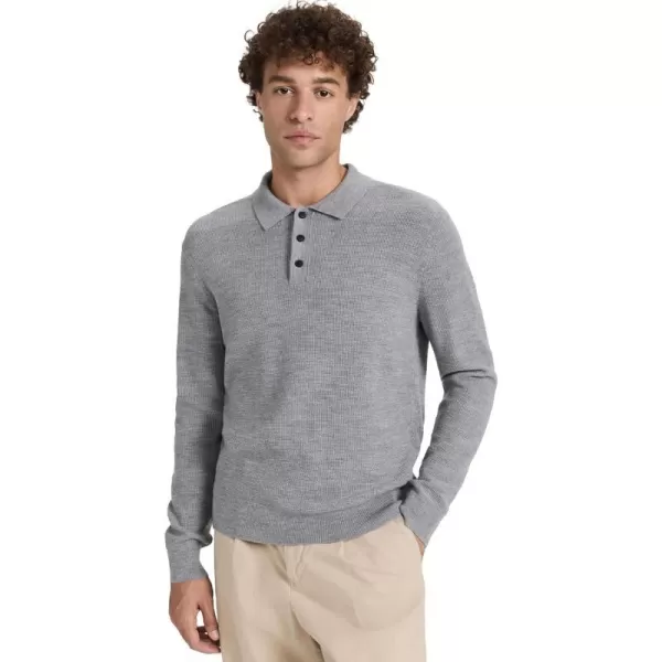 Club Monaco Mens Refined Texture PoloMed Heather Grey