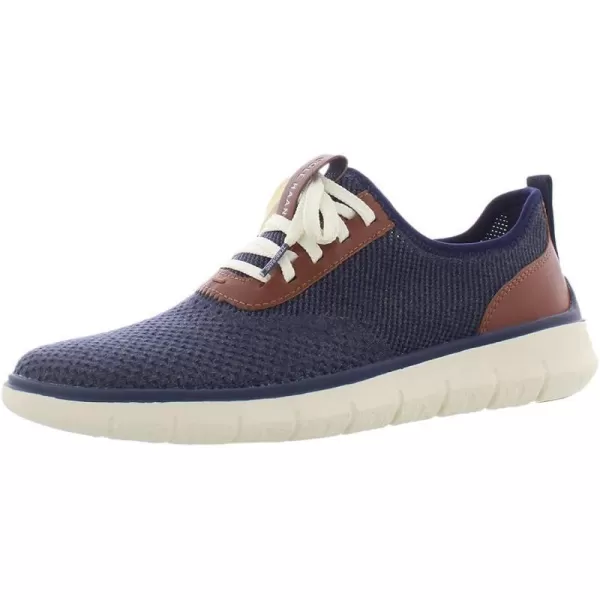 Cole Haan Mens Generation Zerogrand Stitchlite SneakerMarine BlueGray Pinstripe KnitCh British TanIvory