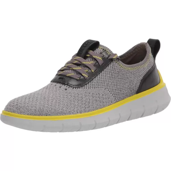 Cole Haan Mens Generation Zerogrand Stitchlite SneakerQuiet ShadeGray Pinstripe KnitBlackSulphur SpringHarbor Mist