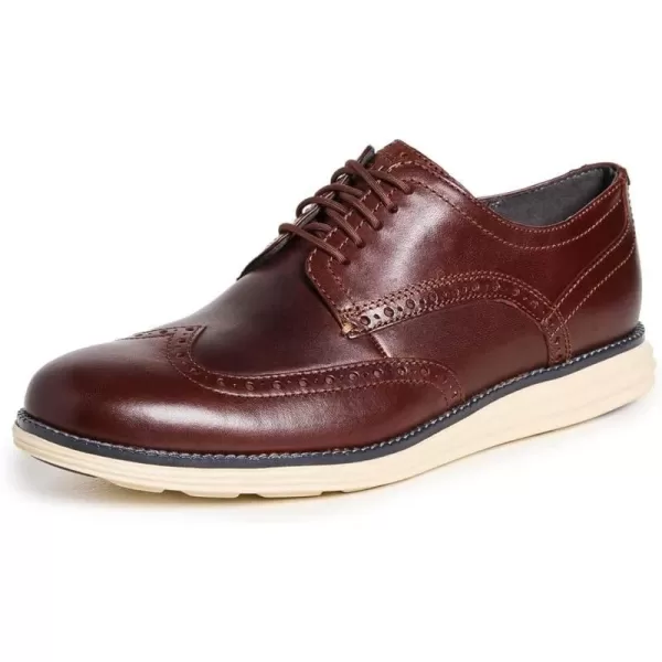 Cole Haan Mens Grand Tour Wing Oxford WoodburyIvory ShoesBurnt HennaAlabasterGrey