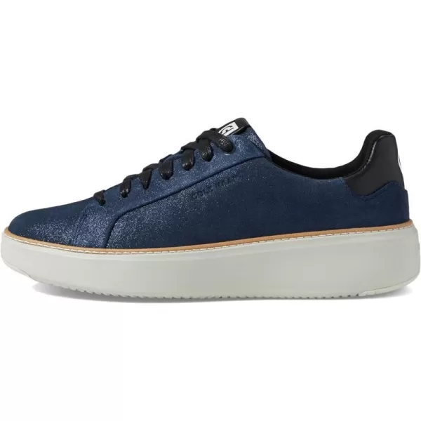 Cole Haan Womens Grandpro Topspin SneakerBlazer Blue Metallic Suede Leather