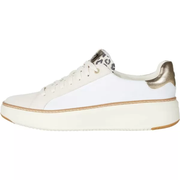 Cole Haan Womens Grandpro Topspin SneakerWhiteLeo Print