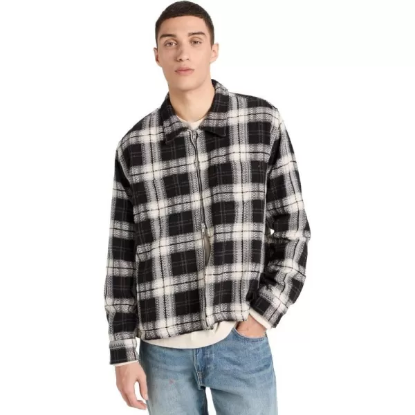 Corridor Mens Dobby Plaid Zip ShirtBlack