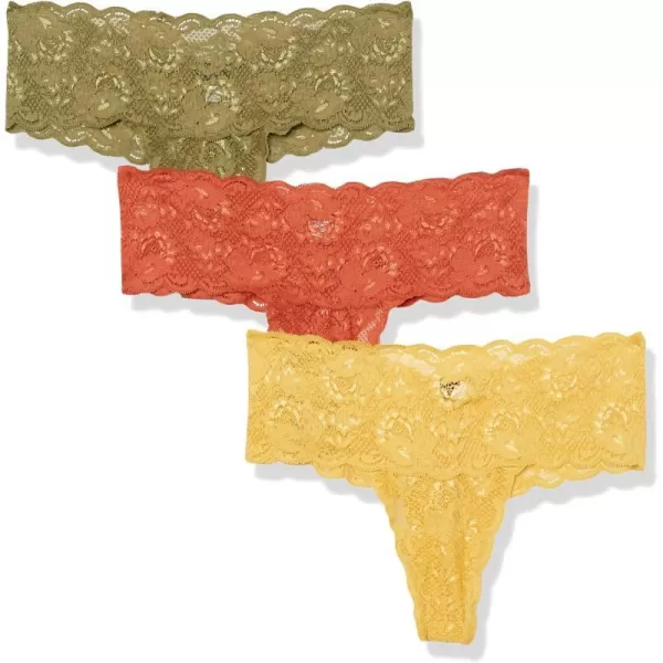 Cosabella Womens Never Say Never Comfy Thongs 3 PackAloe Sahara Serengeti Sun