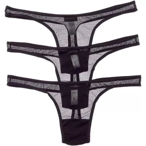 Cosabella Womens Soire Classic Thong 3 PackBlackBlackBlack