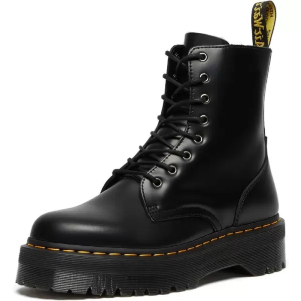 Dr Martens Jadon 8Eye Leather Platform Boot for Men and WomenBlack Polished Smooth