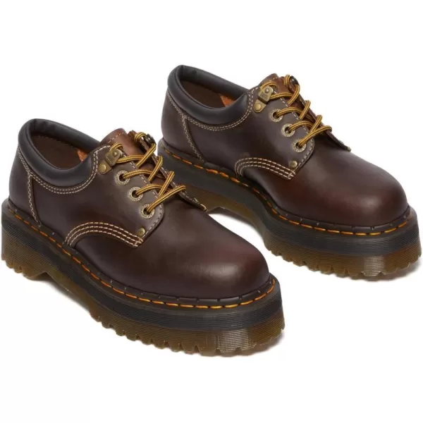 Dr Martens Mens 8053 Quad Platform 5 Eye ShoeDark Brown Crazy Horse