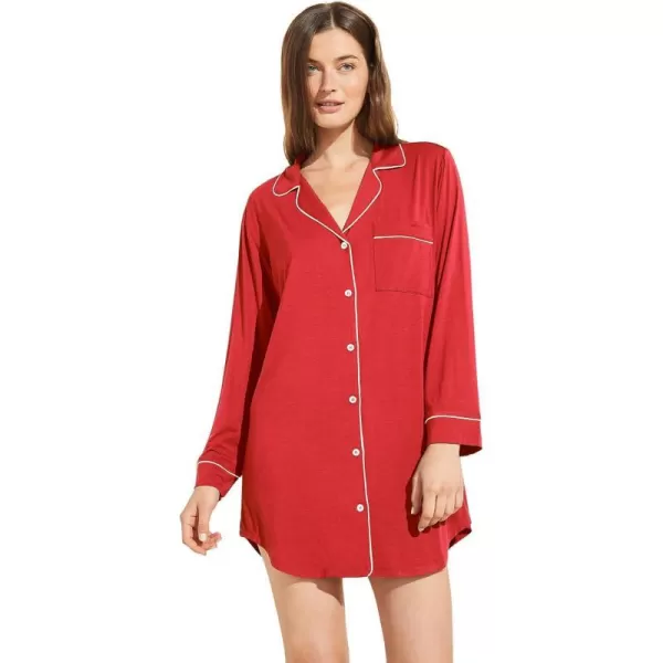 Eberjey Gisele Classic Womens Pajama SleepshirtHaute RedIvory