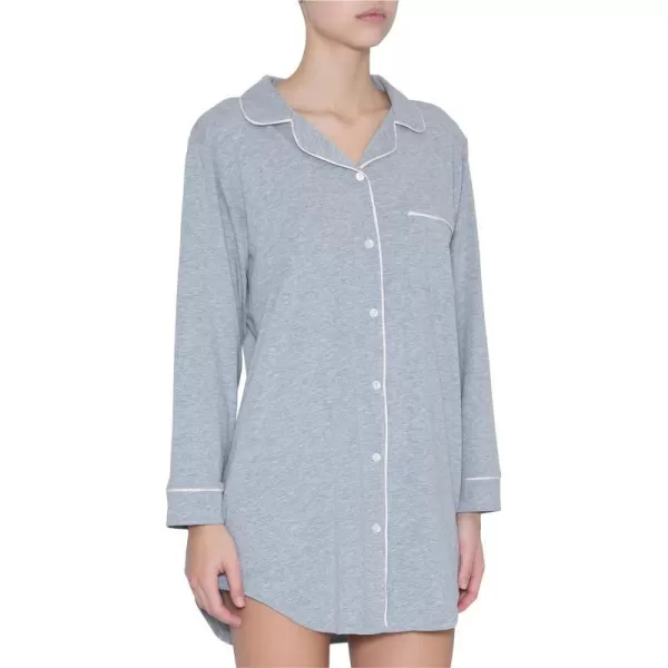 Eberjey Gisele Classic Womens Pajama SleepshirtHeather GreySorbet Pink