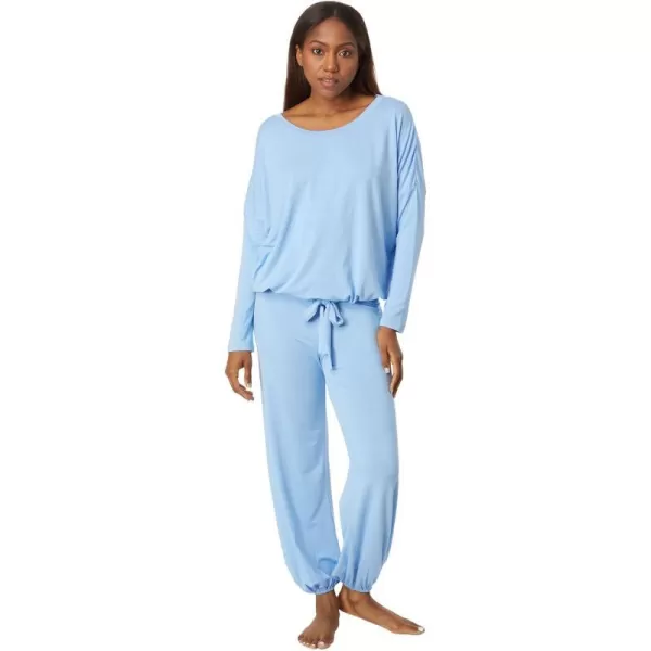 Eberjey Gisele Modal Womens Pajama Slouchy Set  Long Sleeve Top w Scoop NecklineVista Blue