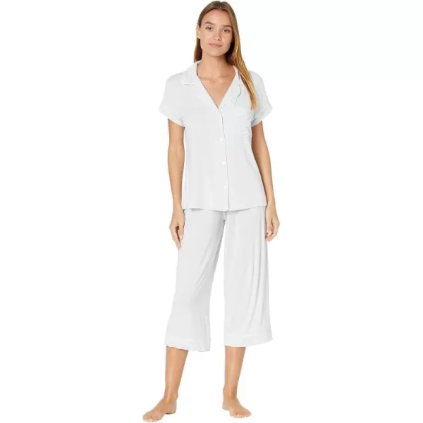 Eberjey Gisele Short Sleeve and Cropped Pant PJ SetWater BlueWhite