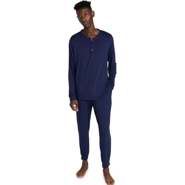 Eberjey Henry Mens Jersey Modal PJ SetTrue Navy