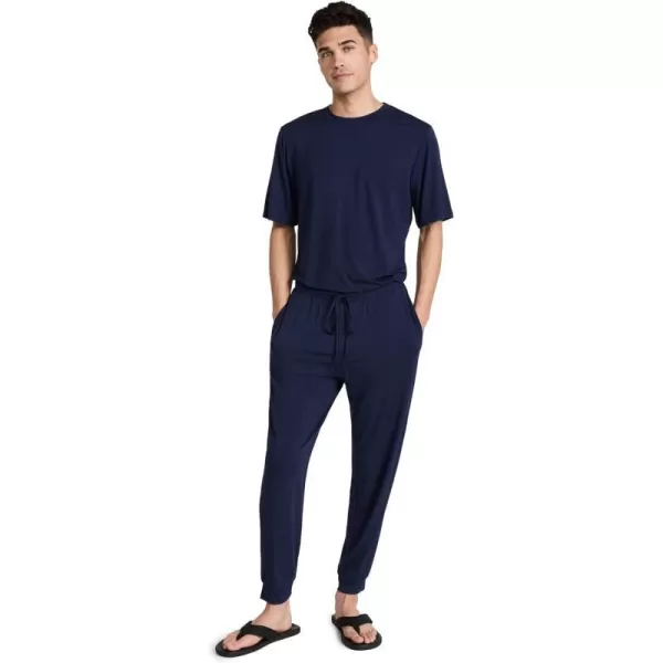 Eberjey Mens Henry The Short Sleeve Long Pj SetTrue Navy