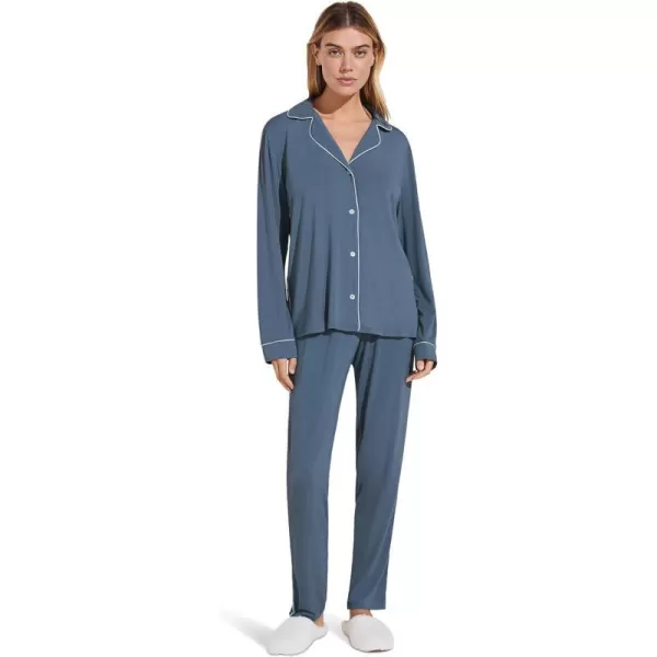 Eberjey Womens Gisele Long PJ SetCoastal BlueIce Blue