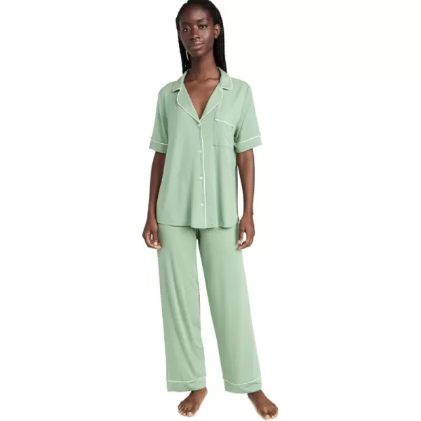 Eberjey Womens Gisele Short Sleeve PJ SetMineral GreenIvory