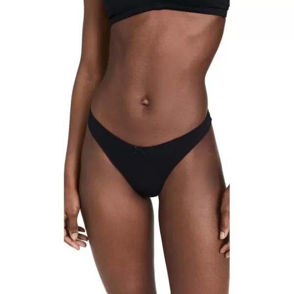 Eberjey Womens Pima Stretch Cotton ThongBlack