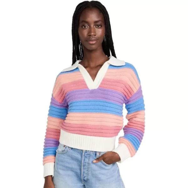 English Factory Womens Rainbow Striped Knit TopMulti