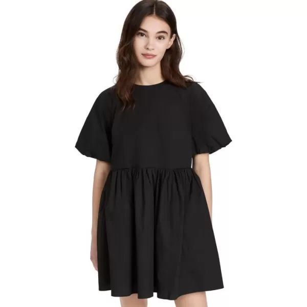 English Factory Womens Short Balloon Sleeve Mini DressBlack