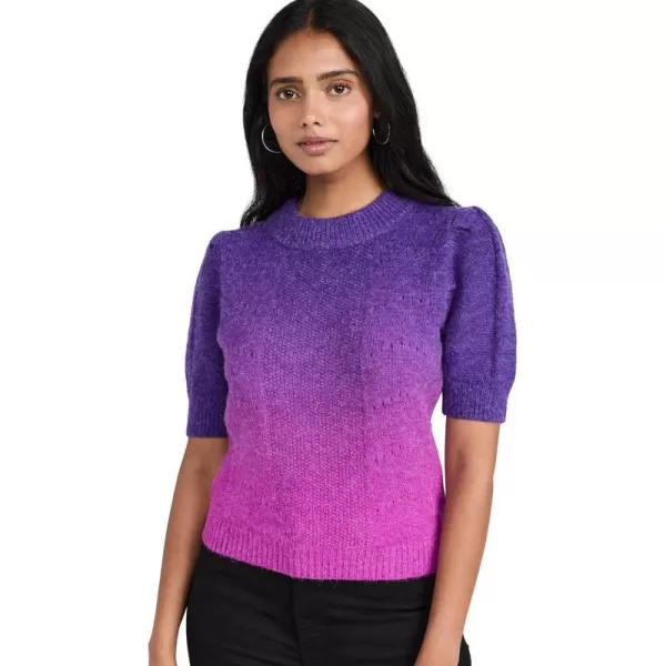 English Factory Womens Short Sleeve Pullover SweaterPurple