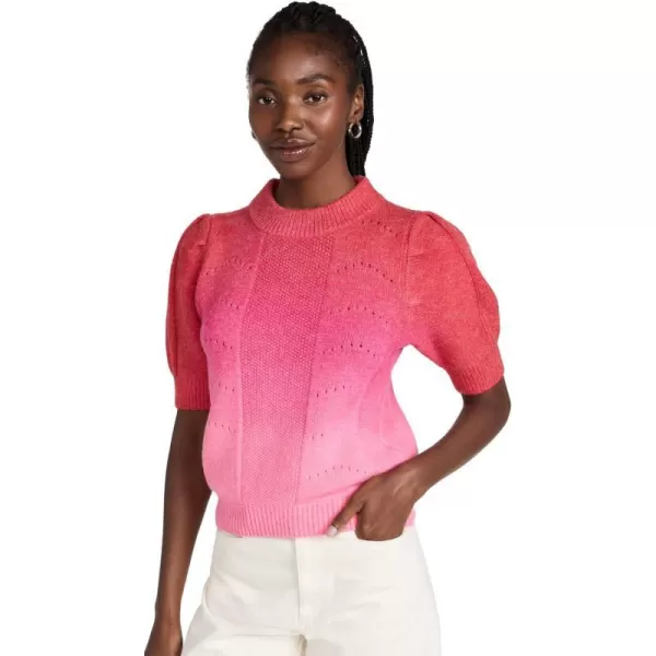 English Factory Womens Short Sleeve Pullover SweaterRedPink