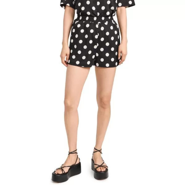 English Factory Womens Textured Dots ShortsBlackIvory