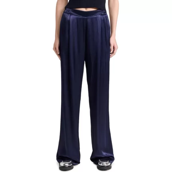 Enza Costa Womens Pleated Satin PantsDark Navy