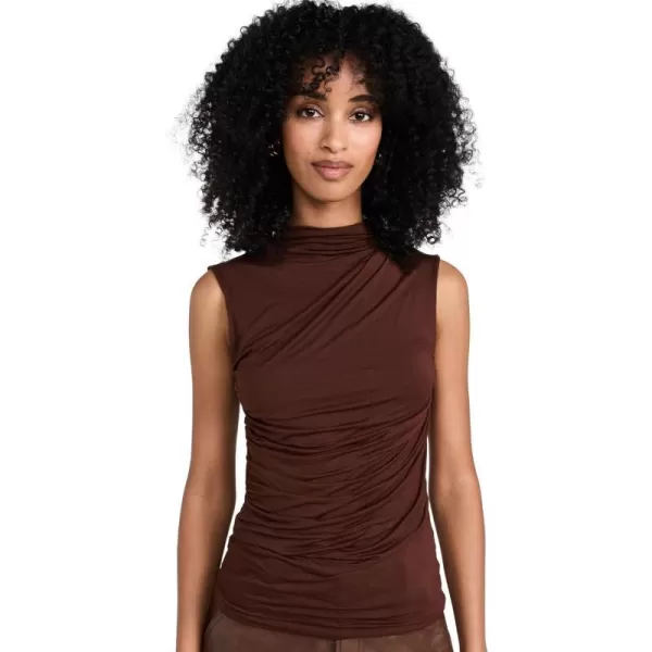 Enza Costa Womens Sleeveless Twist TopSaddle Brown